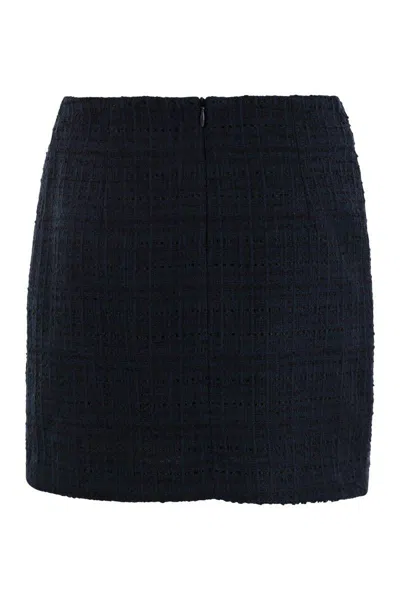 Shop Tagliatore Tweed Short Skirt In Blue