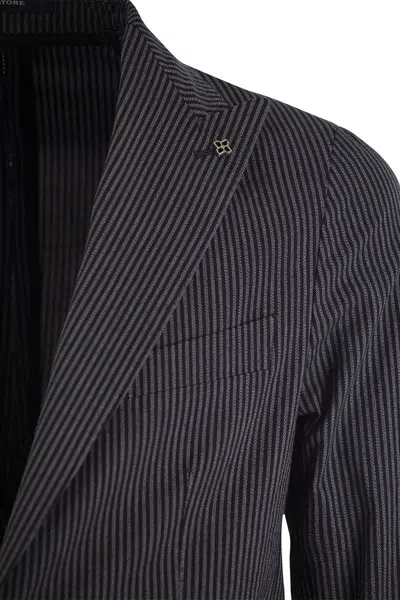 Tagliatore Men's Two-button Pinstripe Jacket In Blue