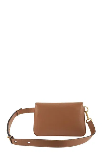 Shop Tod's T Timeless Leather Mini Bum Bag In Cognac