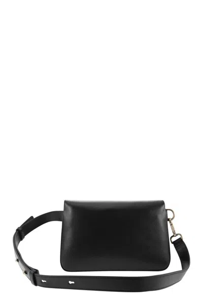 Tod's Leather Mini Bum Bag With Custom Coated Metal Accessory In Black
