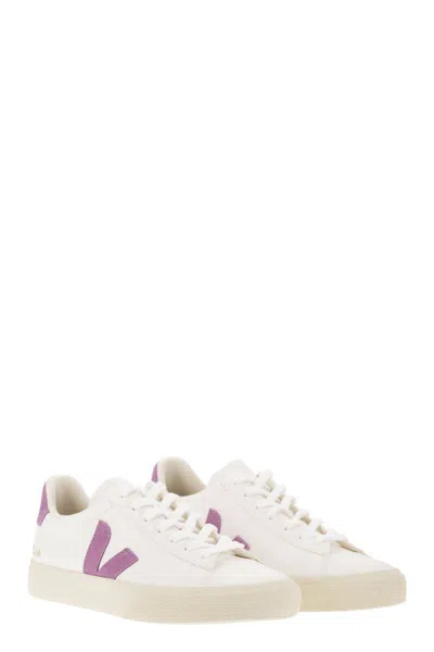Shop Veja Chromefree Leather Trainers In White/pink
