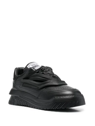 Shop Versace Odyssey Chunky Sneakers In Black