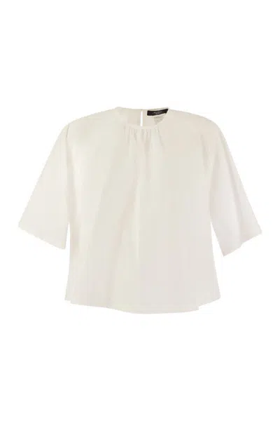 Shop Weekend Max Mara Crespo - Cotton Blouse In White