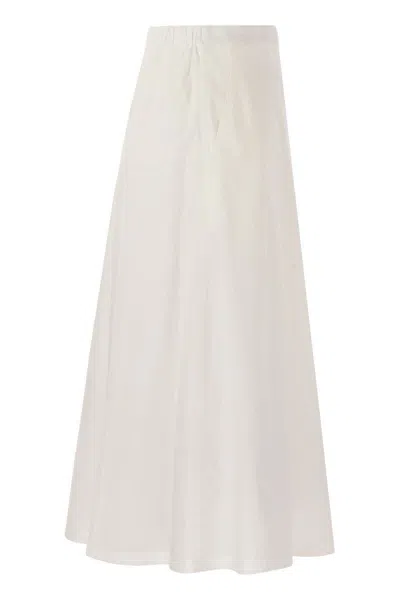 Shop Weekend Max Mara Donata - Pleated Skirt In Cotton Poplin In White