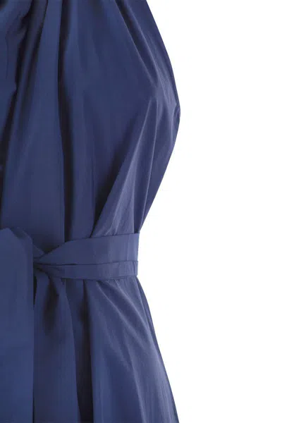 Shop Weekend Max Mara Fidato - Cotton Poplin Dress In Bluette