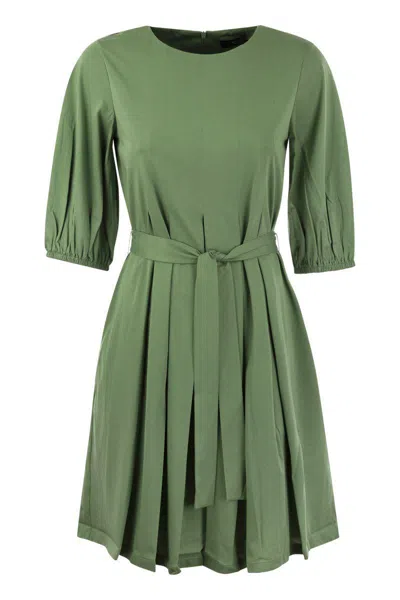 Shop Weekend Max Mara Jumbo - Cotton Poplin Dress In Green
