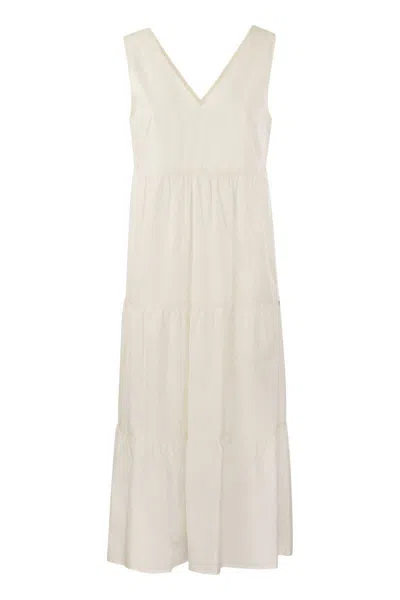 Shop Woolrich Pure Cotton Poplin Dress In White