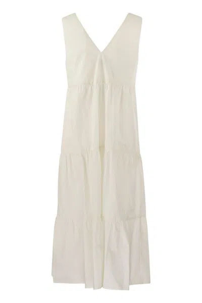 Shop Woolrich Pure Cotton Poplin Dress In White