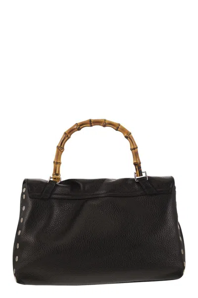 Shop Zanellato Postina - Daily S Bag With Bamboo Handle In Black