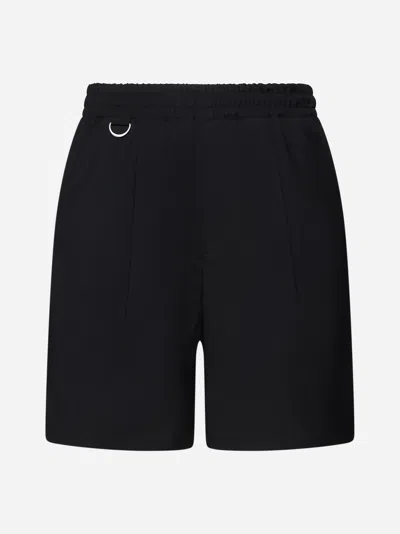 Shop Low Brand Tokyo Wool-blend Shorts In Black