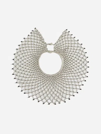 Shop Forte Forte Baguette Beads Necklace In Silver