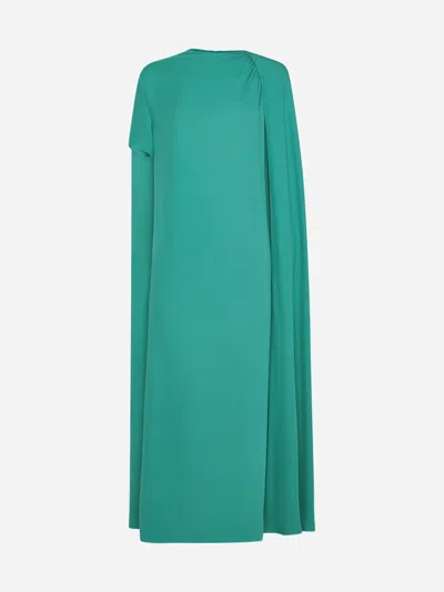 Shop Valentino Long Silk Dress In Chloris