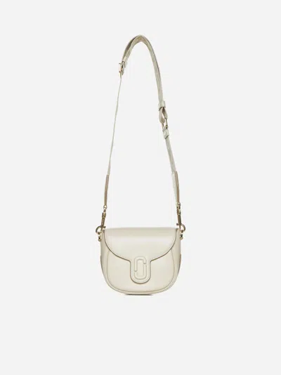 Shop Marc Jacobs The Small Saddle Leather Bag In Cloud White