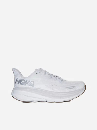 Shop Hoka Clifton 9 Sneakers In Nimbus Cloud,white
