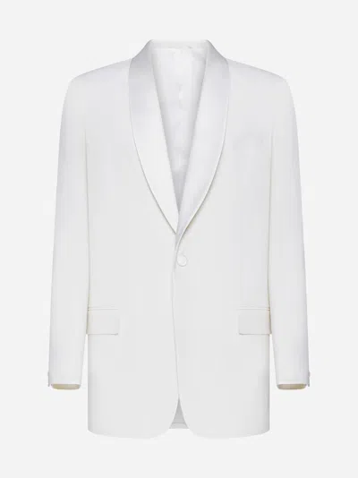 Shop Givenchy Wool And Mohair Single-breasted Blazer In White