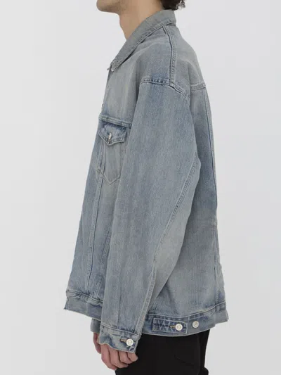 Shop Balenciaga Denim Jacket In Blue