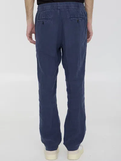 Shop James Perse Linen Pants In Blue