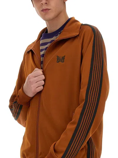 Shop Needles Sweatshirt With Logo In Orange