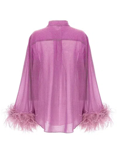 Shop Oseree Oséree 'lumiere Plumage' Shirt In Purple