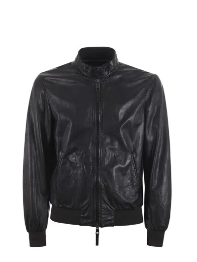 Shop The Jack Leathers Jacket In Marrone Scuro
