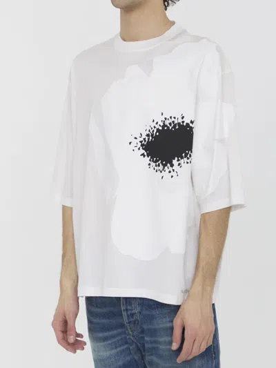 Shop Valentino Flower Portrait T-shirt In White