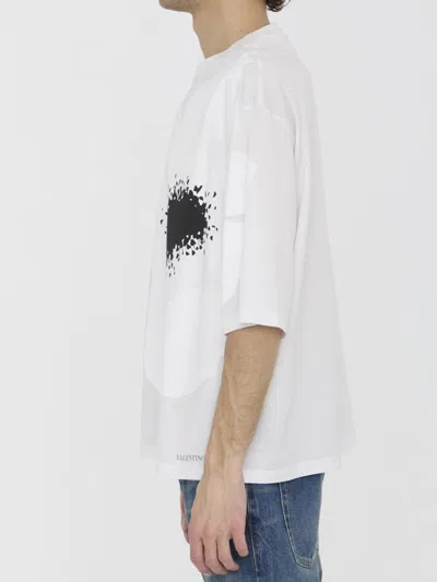 Shop Valentino Flower Portrait T-shirt In White