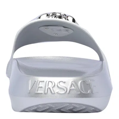 Shop Versace Sandals In Silver