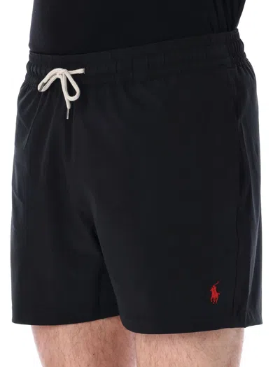 Shop Polo Ralph Lauren Tarveler Mid Trunck Slim Fit In Black