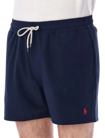 Shop Polo Ralph Lauren Tarveler Mid Trunck Slim Fit In Newport Navy