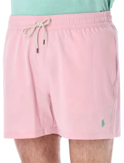 Shop Polo Ralph Lauren Tarveler Mid Trunck Slim Fit In Pink