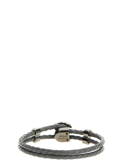 Shop Versace 'la Medusa' Bracelet In Gray