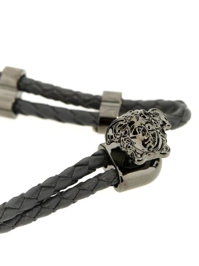 Shop Versace 'la Medusa' Bracelet In Gray