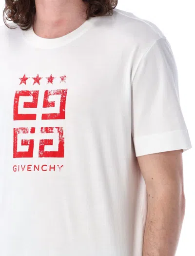 Shop Givenchy 4g Stars T-shirt In White/red