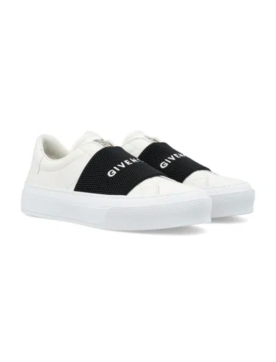 Shop Givenchy City Sport Elastic Sneakers In White/black
