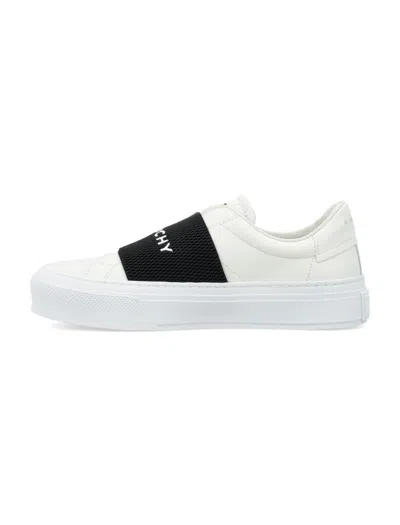 Shop Givenchy City Sport Elastic Sneakers In White/black