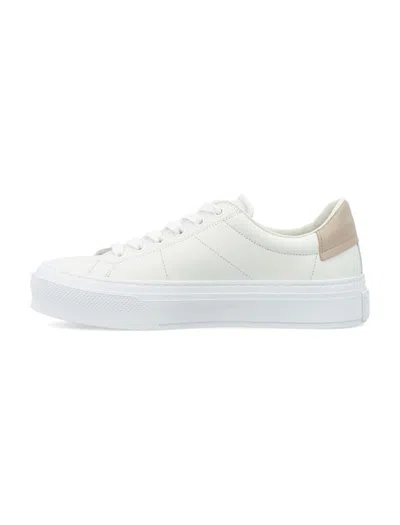 Shop Givenchy City Sport Lace-up Sneakers In White/beige