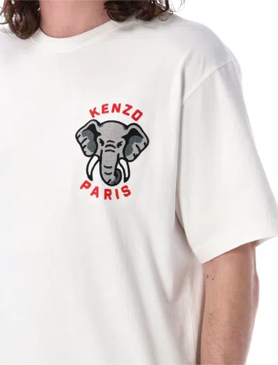 Shop Kenzo Elephant Classic T-shirt In Off White