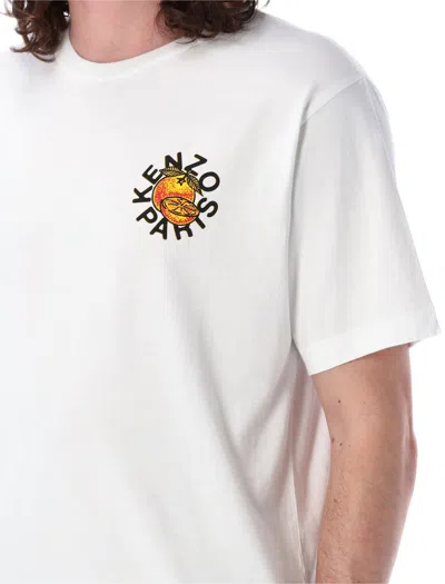 Shop Kenzo Orange Classic T-shirt In Off White