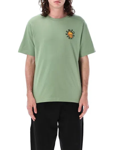 Shop Kenzo Orange Classic T-shirt In Almond Green