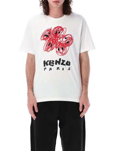 Shop Kenzo Drawn Varsity Classic T-shirt In Off White