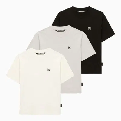 Shop Palm Angels Pack Of 3 Monogram T-shirts In Multicolor