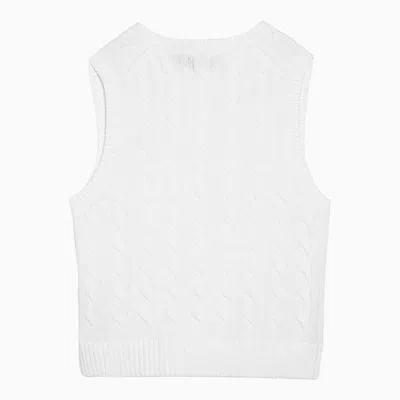 Shop Polo Ralph Lauren Cable-knit Waistcoat In White