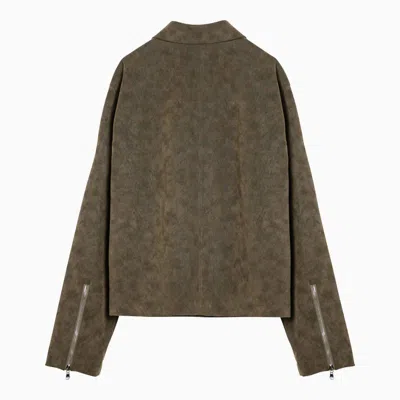 Shop Séfr Moss-coloured Bardem Jacket In Synthetic Suede In Brown