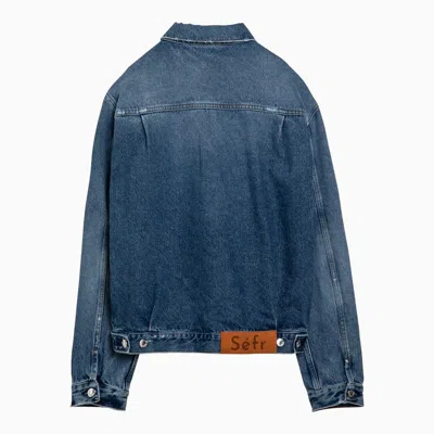 Shop Séfr Washed-effect Denim Elú Jacket In Blue
