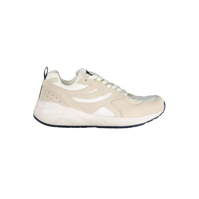 Shop K-way Beige Lace-up Sneakers With Contrast Details