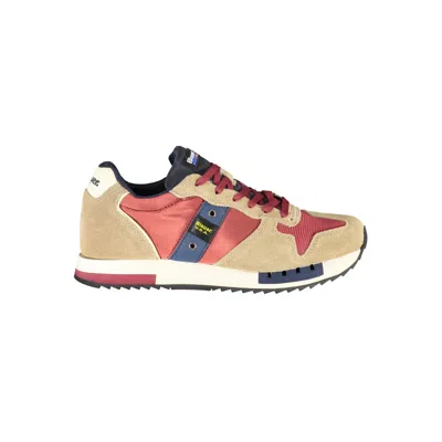 Shop Blauer Beige Sports Sneakers With Contrast Accents