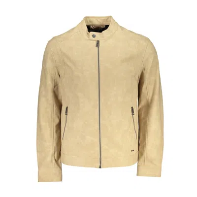 Shop Guess Jeans Chic Beige Long Sleeve Sports Jacket