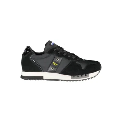 Shop Blauer Chic Black Lace-up Sneakers With Contrast Detail