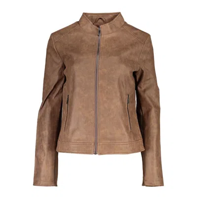 Shop Desigual Chic Brown Sports Jacket With Long Sleeves