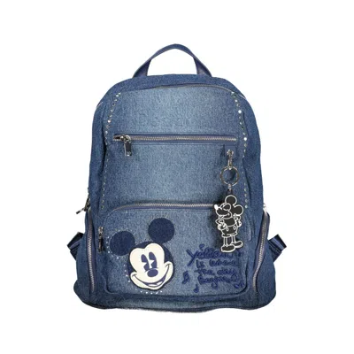 Shop Desigual Chic Embroidered Blue Backpack With Contrasting Details